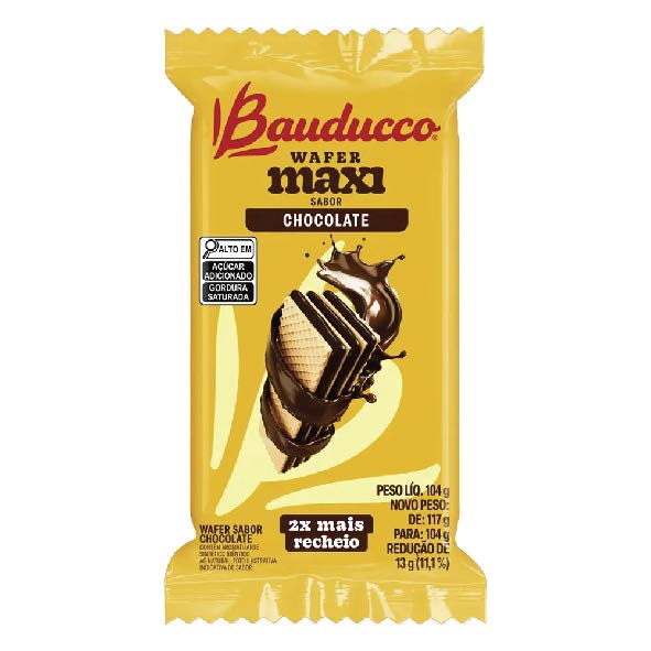BISC WAFER BAUDUCCO MAXI 104G CHOC