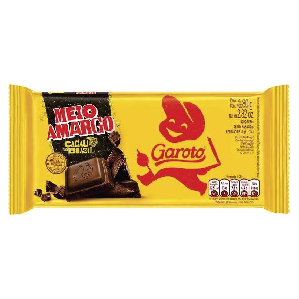 TABLETE MEIO AMARGO 80G GAROTO