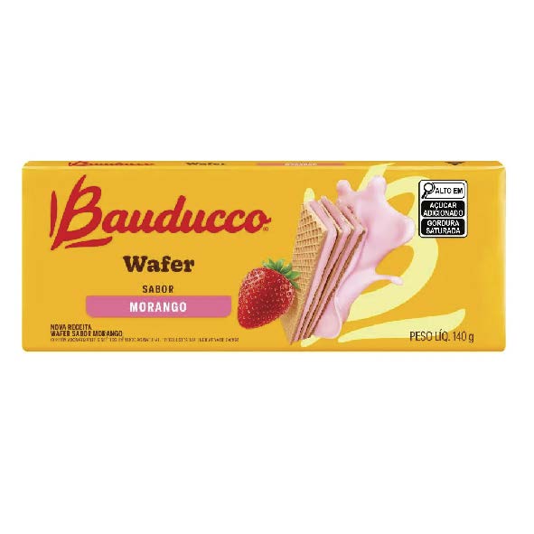 BISC WAFER BAUDUCCO 140G MORANGO