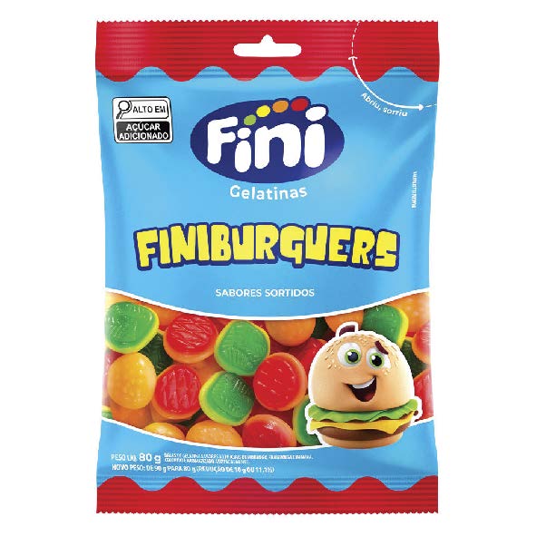 BALA GELATINA HAMBURGUER 80G FINI