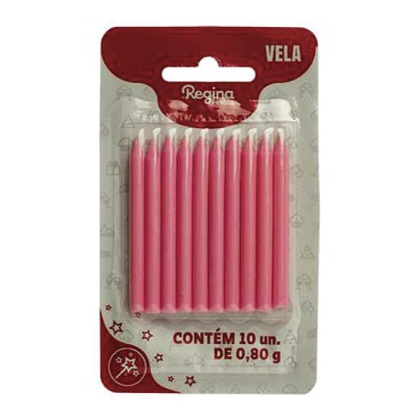 VELA REGINA PALITO ROSA C/10