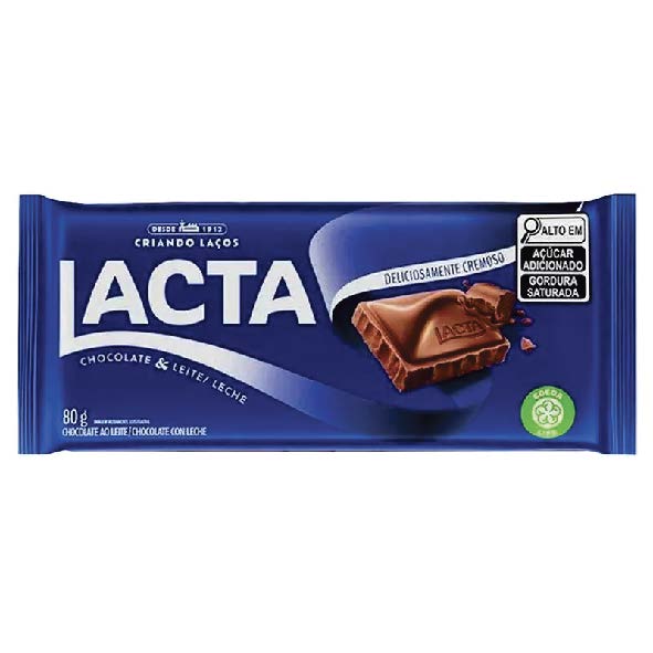 TABLETE AO LEITE 80G LACTA