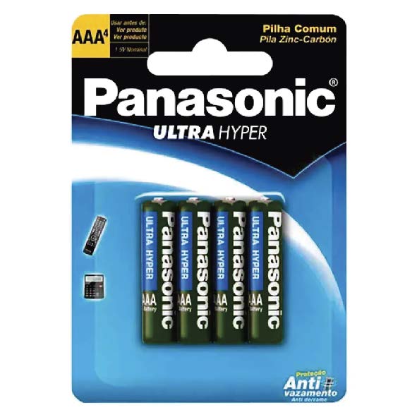 PILHA PANASONIC ZINCO PALITO AAA  C/04