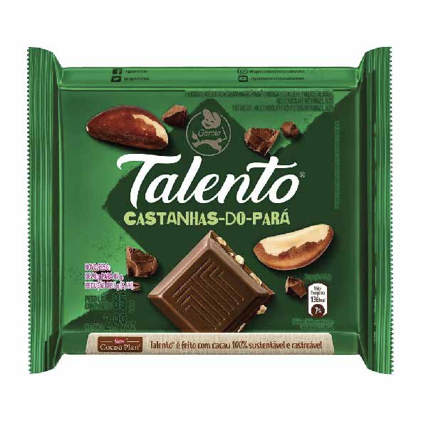 TABLETE TALENTO  CASTANHA DO PARA 85G