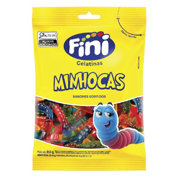 BALA GELATINA MINHOCAS 80G FINI